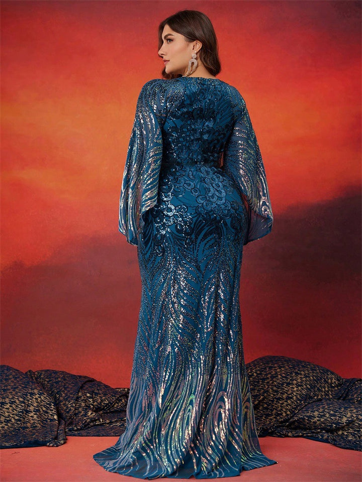 褶皱喇叭袖上衣和高腰裙套装，配腰带 – Rosiny 