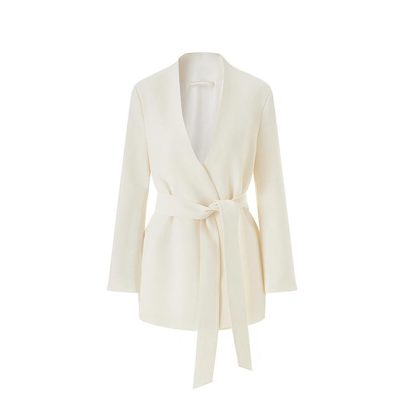 Wrap-style tailored blazer with waist tie – SILHOUETTE