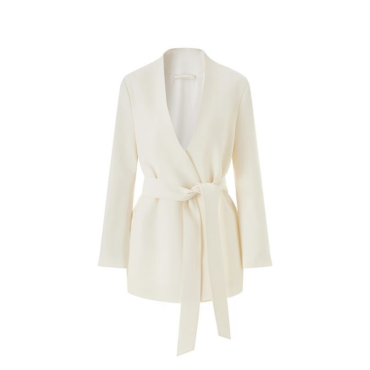Wrap-style tailored blazer with waist tie – SILHOUETTE