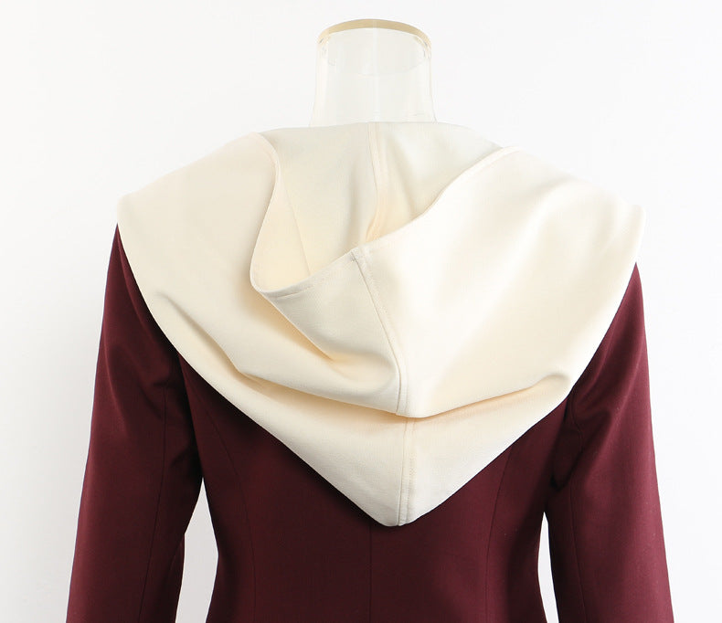 Asymmetric contrast lapel blazer – LUNA