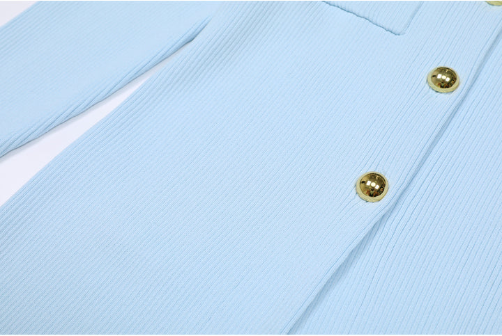 Geplooide top met uitlopende mouwen en maxi-rok set met tailleband – Rosiny 