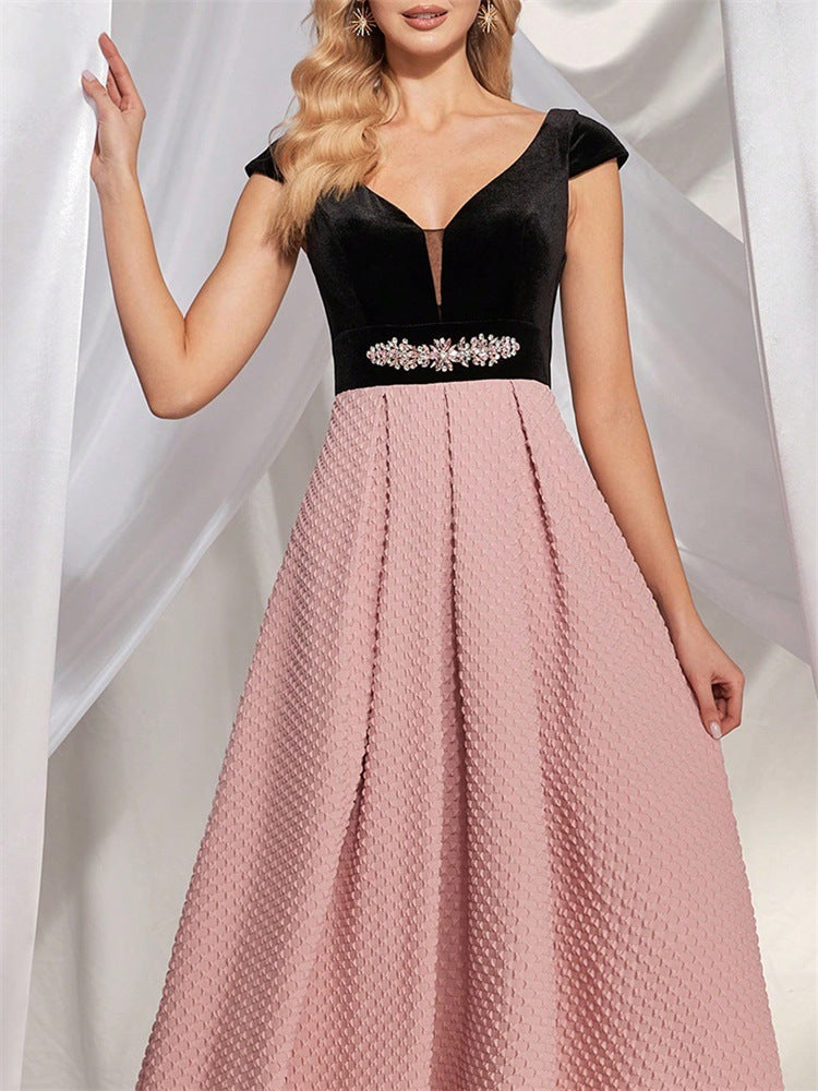 Geplooide top met uitlopende mouwen en maxi-rok set met tailleband – Rosiny 