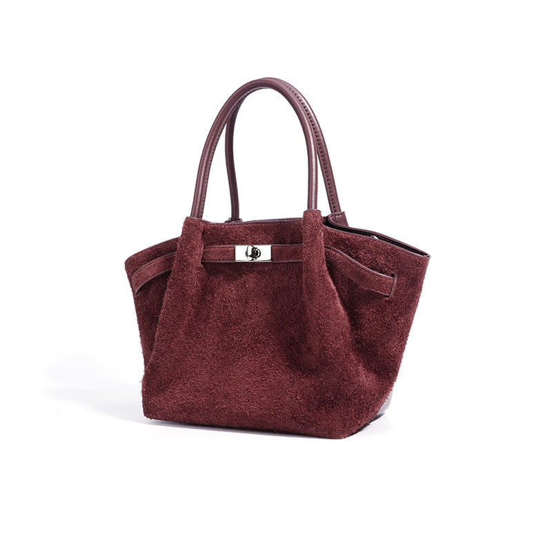 حقيبة توت من جلد الغزال بمقابض منظمة – مايفزو