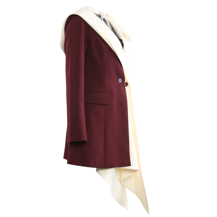 Asymmetric contrast lapel blazer – LUNA