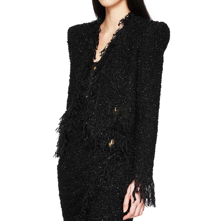 Haut à manches évasées plissées et ensemble jupe longue avec ceinture à la taille – Rosiny 