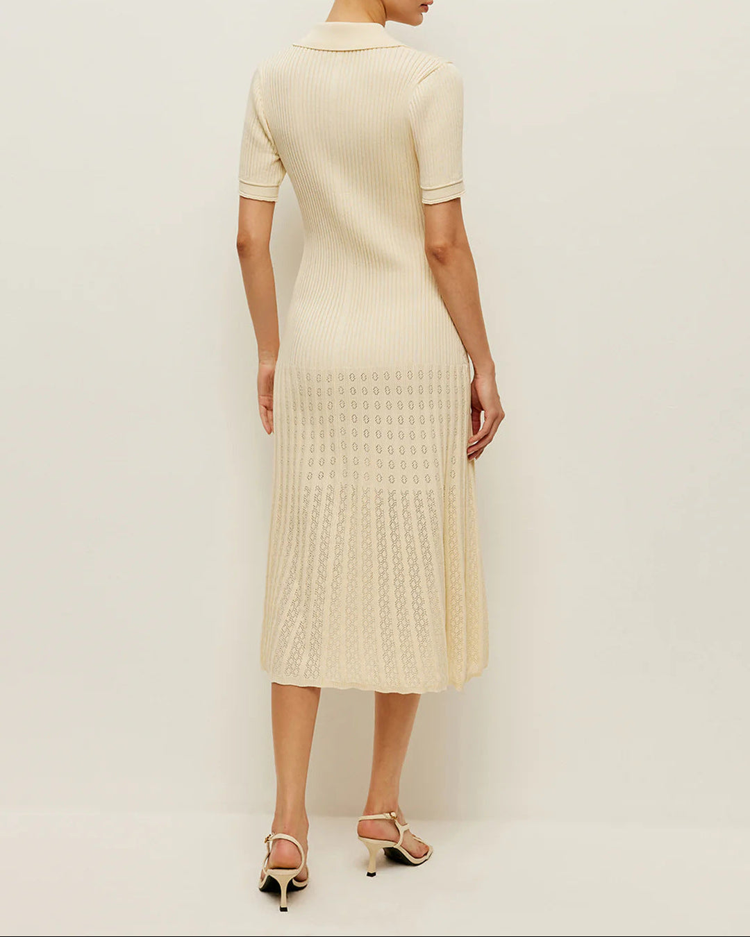 褶皱喇叭袖上衣和高腰裙套装，配腰带 – Rosiny 