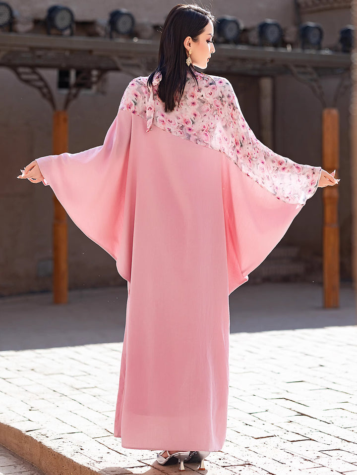فستان فضفاض مع عباءة زهرية - أمارا