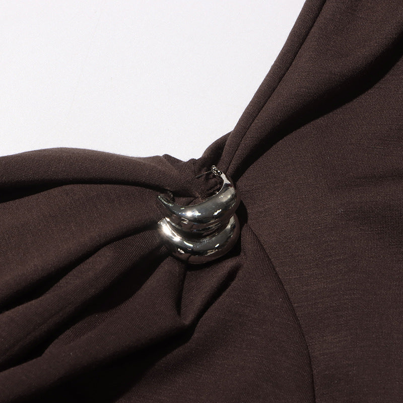 sleeveless A-line mini dress with structured seams – LEXA