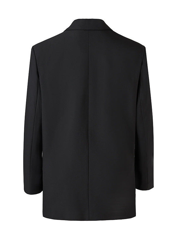 Tailored blazer with asymmetric pin closure – LOCK