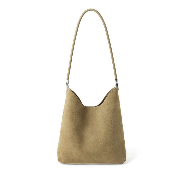 suede shoulder bag with structured silhouette - SOLA