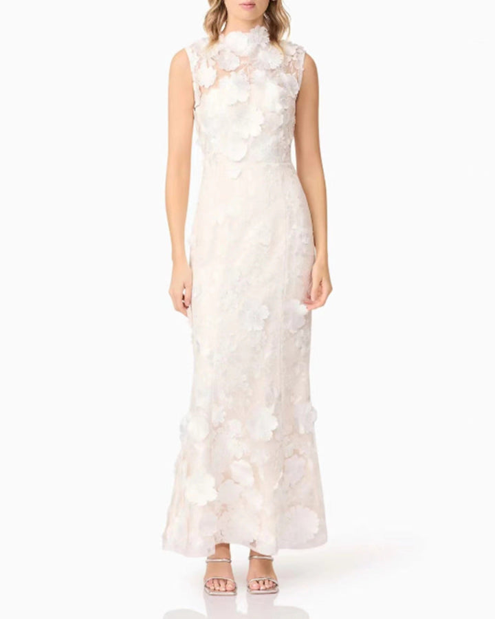 فستان بدون أكمام مزين بالزهور – أمورازلي