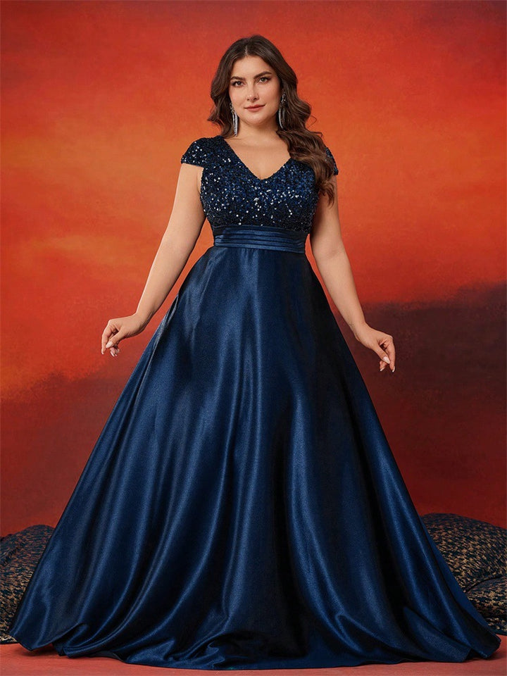 褶皱喇叭袖上衣和高腰裙套装，配腰带 – Rosiny 