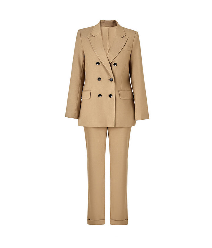tailored double-breasted blazer suit with straight-leg trousers – SAHARA