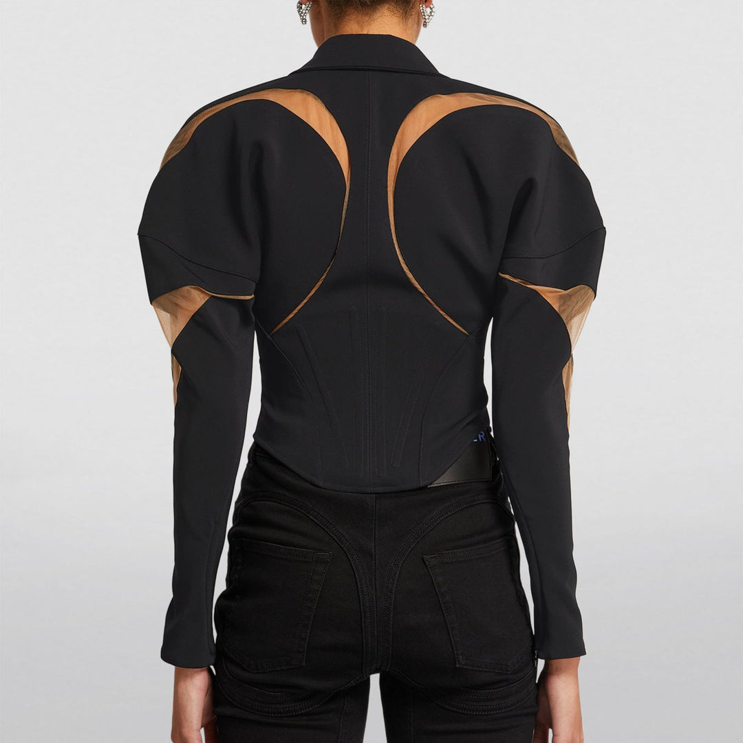 Geplooide top met uitlopende mouwen en maxi-rok set met tailleband – Rosiny 