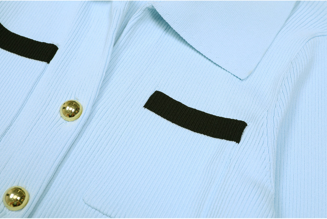 Geplooide top met uitlopende mouwen en maxi-rok set met tailleband – Rosiny 