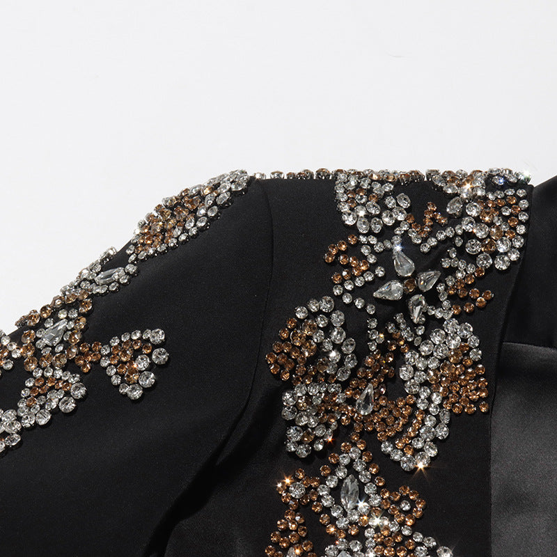 tailored blazer with embellished crystal shoulders – VIVIANDI