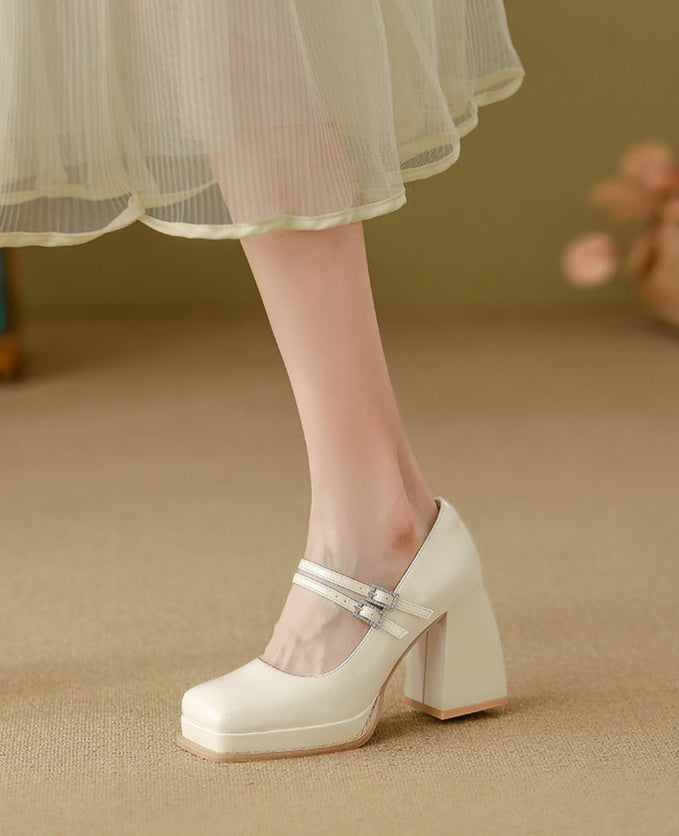 حذاء بكعب سميك وحزام مزدوج – مايفر