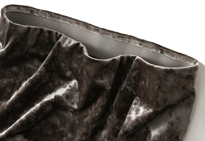 تنورة ماكسي مخملية بنسيج مجعد – أورا