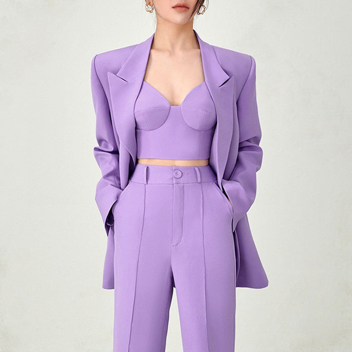 tailored three-piece suit set with corset top – VALENTINA