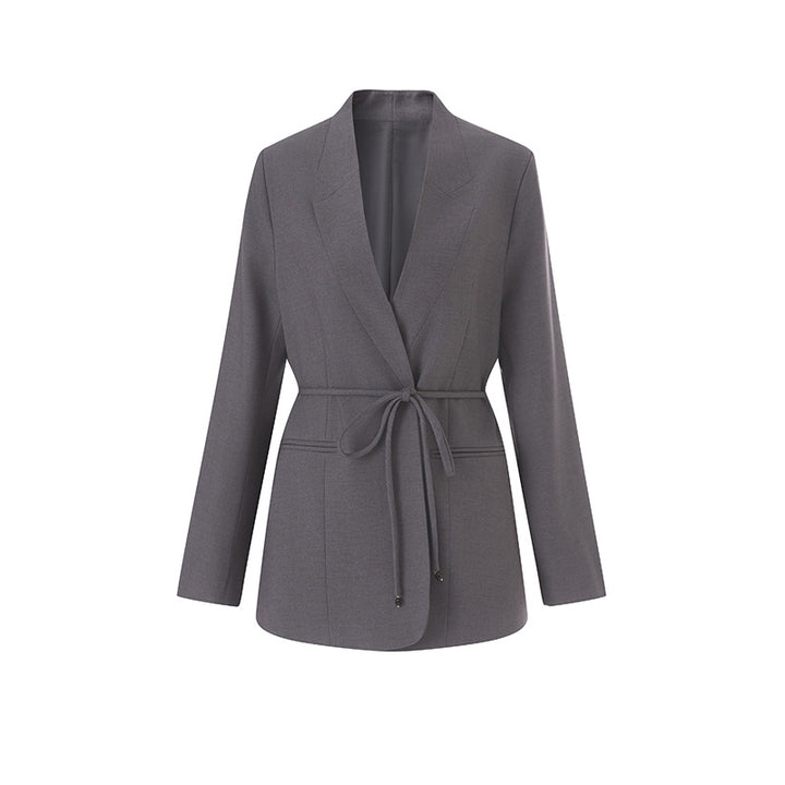 Tailored wrap blazer with self-tie belt – GRACE
