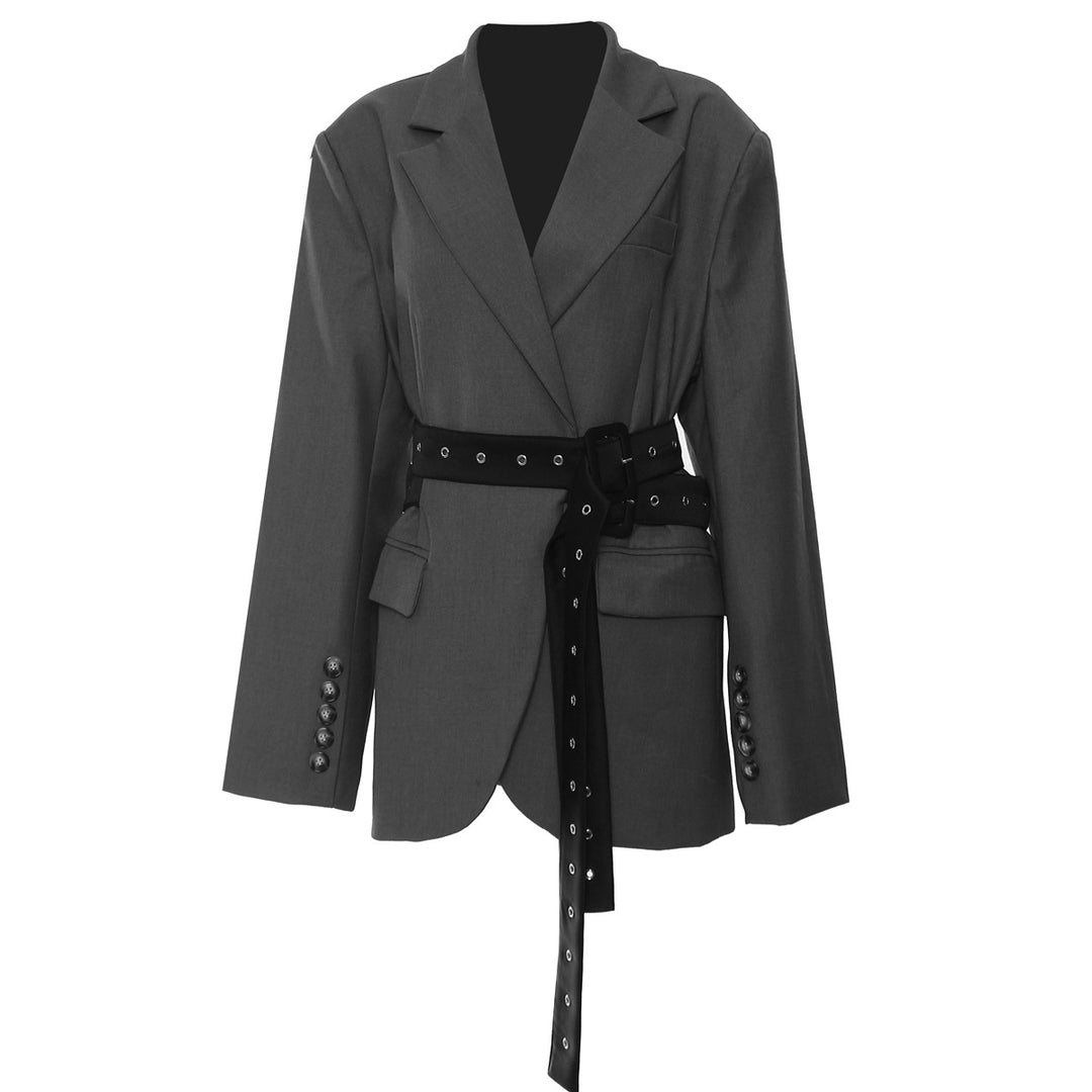 Tailored Blazer with Statement Belt – SEIF