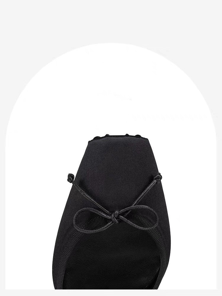 satin platform heels with ribbon ankle ties – BELLE