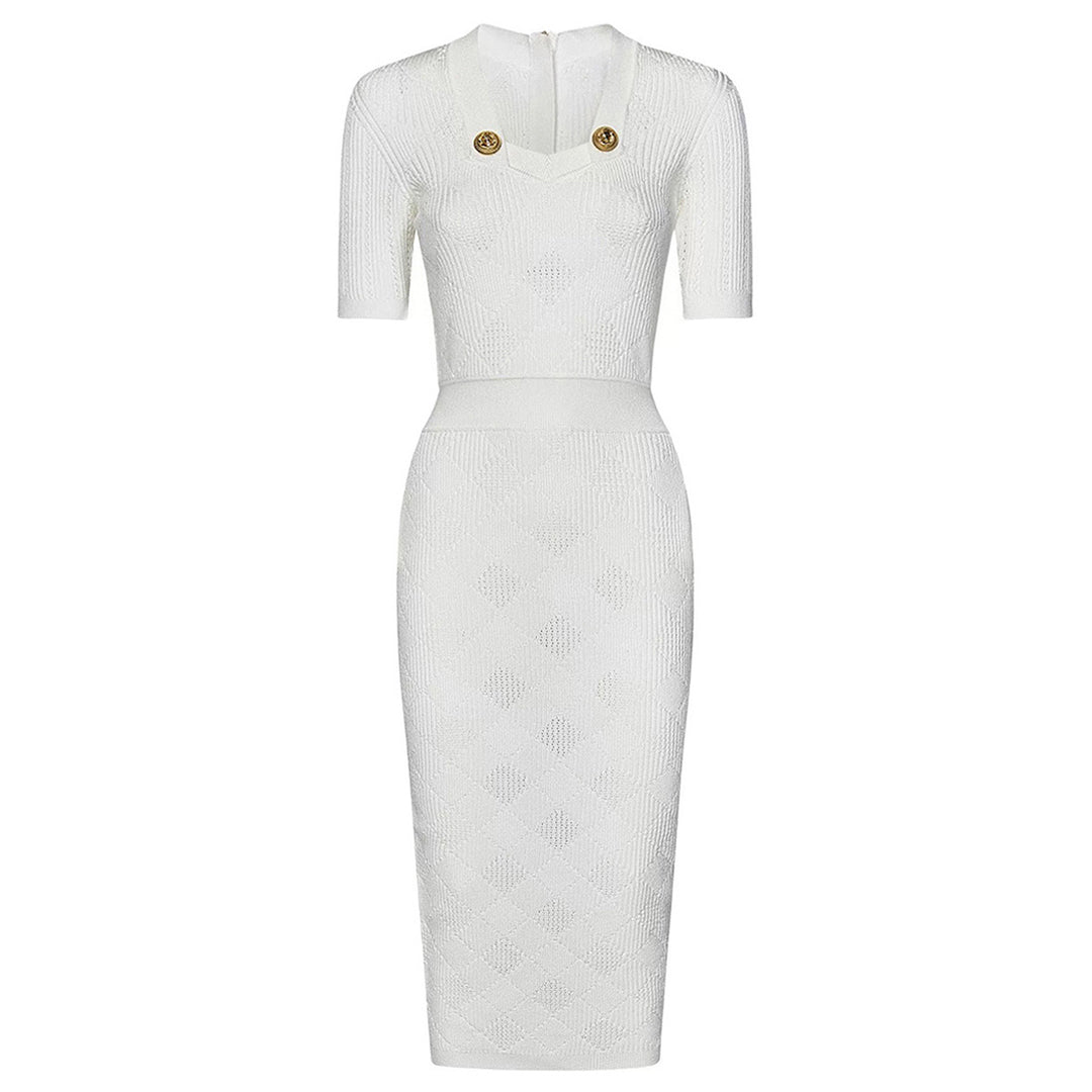 Plissiertes Oberteil mit ausgestellten Ärmeln und Maxirock-Set mit Taillengürtel – Rosiny 