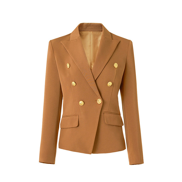 Double-breasted tailored blazer with gold buttons – REGAL