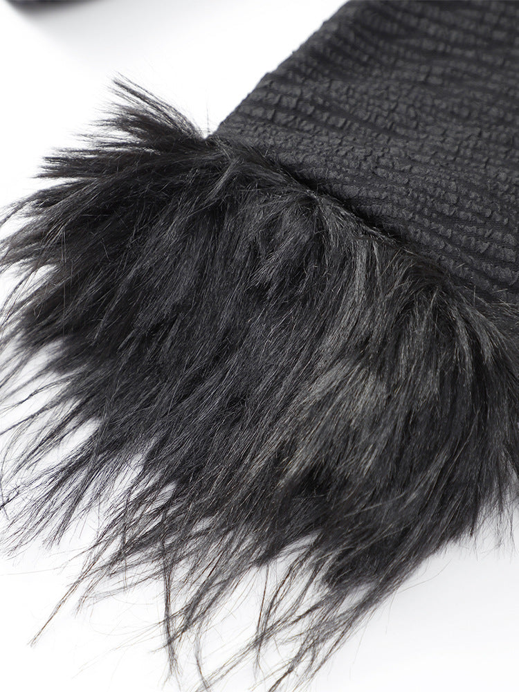 جاكيت مبطن بأكمام مزينة بالريش - بوغتار