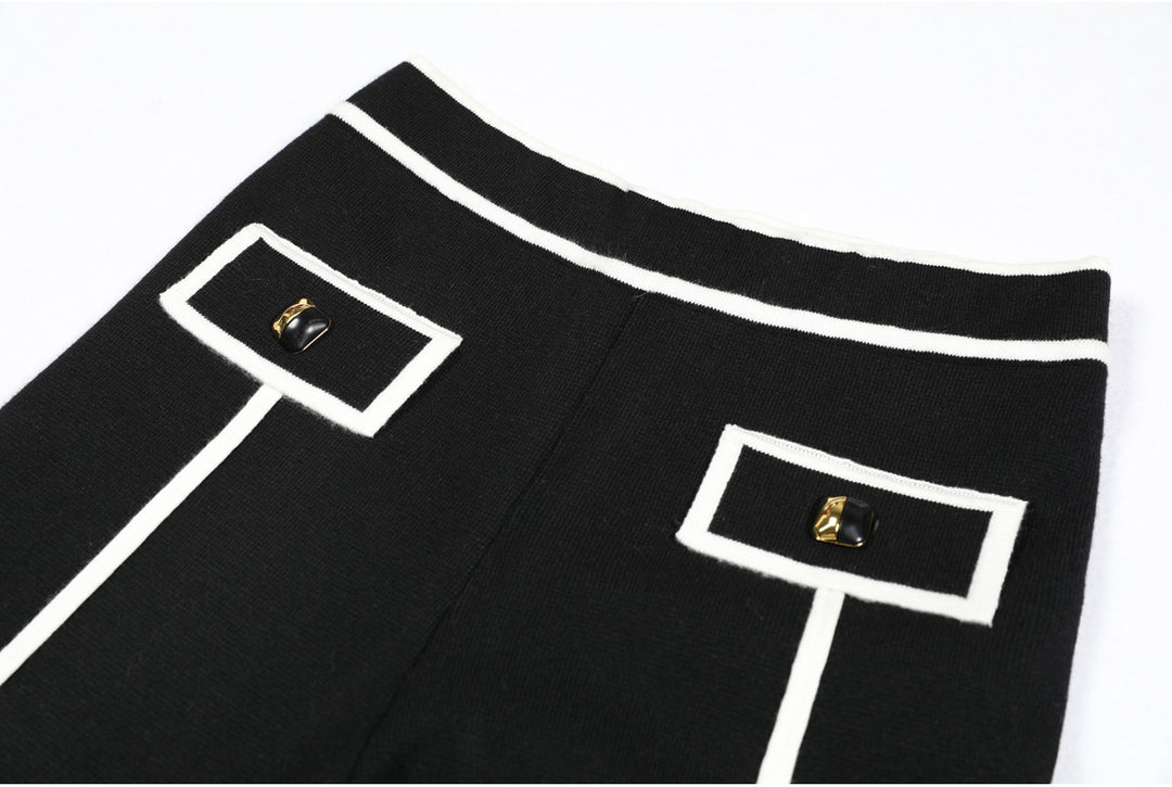 褶皱喇叭袖上衣和高腰裙套装，配腰带 – Rosiny 