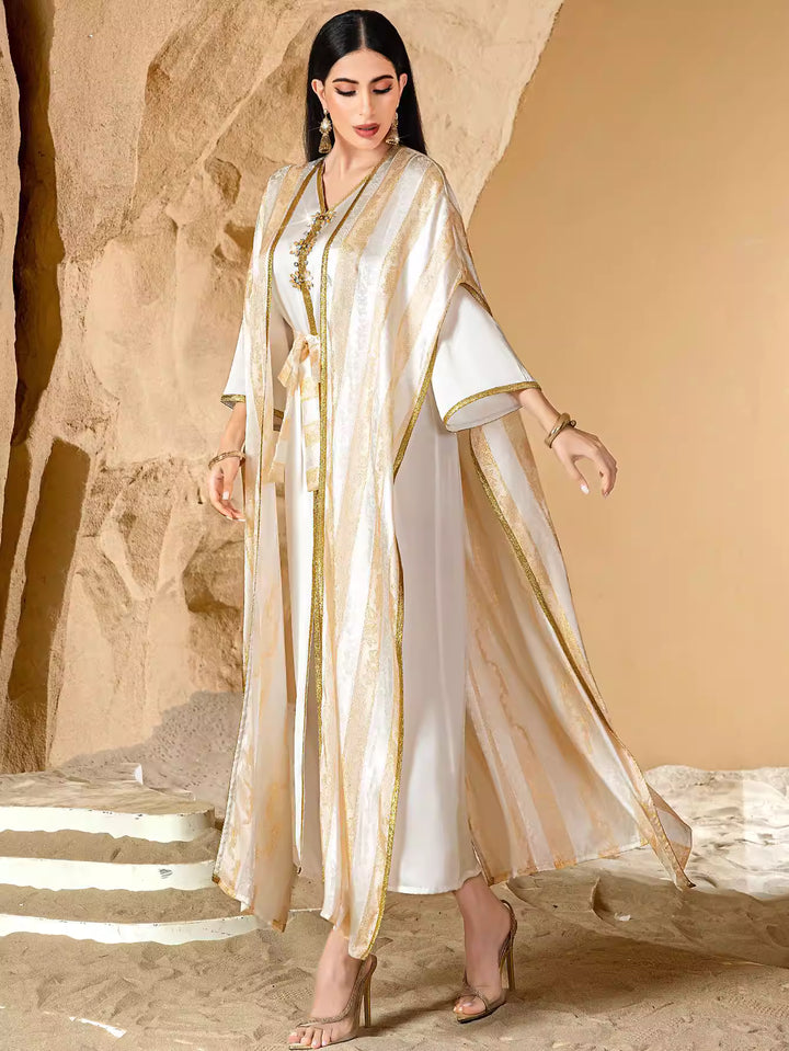 Long off-shoulder velvet dress with side slit – MIDNIGHT