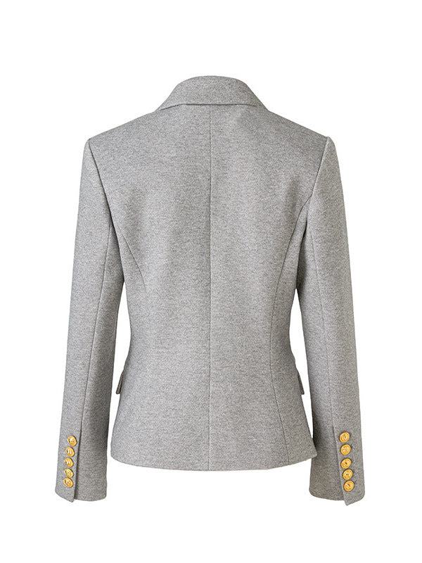 tailored double-breasted blazer with gold buttons – COMMAND