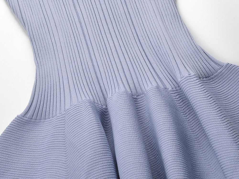 sleeveless midi dress with pearl-trim neckline – AURORAQL