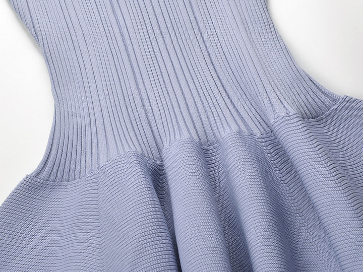 sleeveless midi dress with pearl-trim neckline – AURORAQL