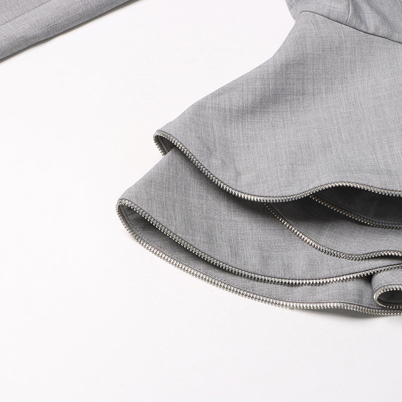 double-breasted peplum blazer with sculpted waist – ELISE