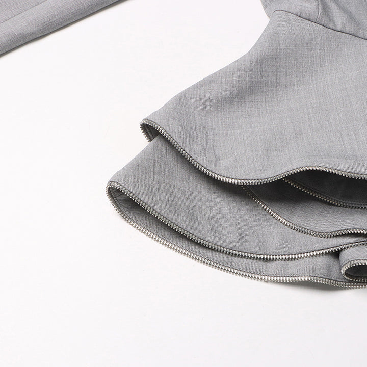 double-breasted peplum blazer with sculpted waist – ELISE