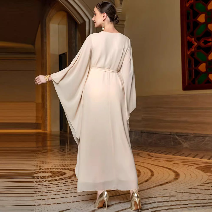 sculpted draped evening dress with modern elegance – THALASSA