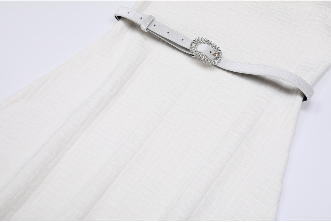 Haut à manches évasées plissées et ensemble jupe longue avec ceinture à la taille – Rosiny 