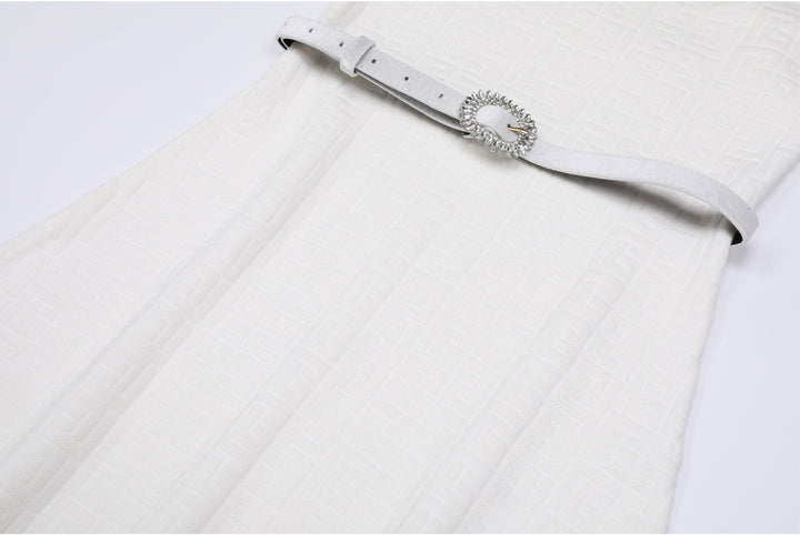 Haut à manches évasées plissées et ensemble jupe longue avec ceinture à la taille – Rosiny 