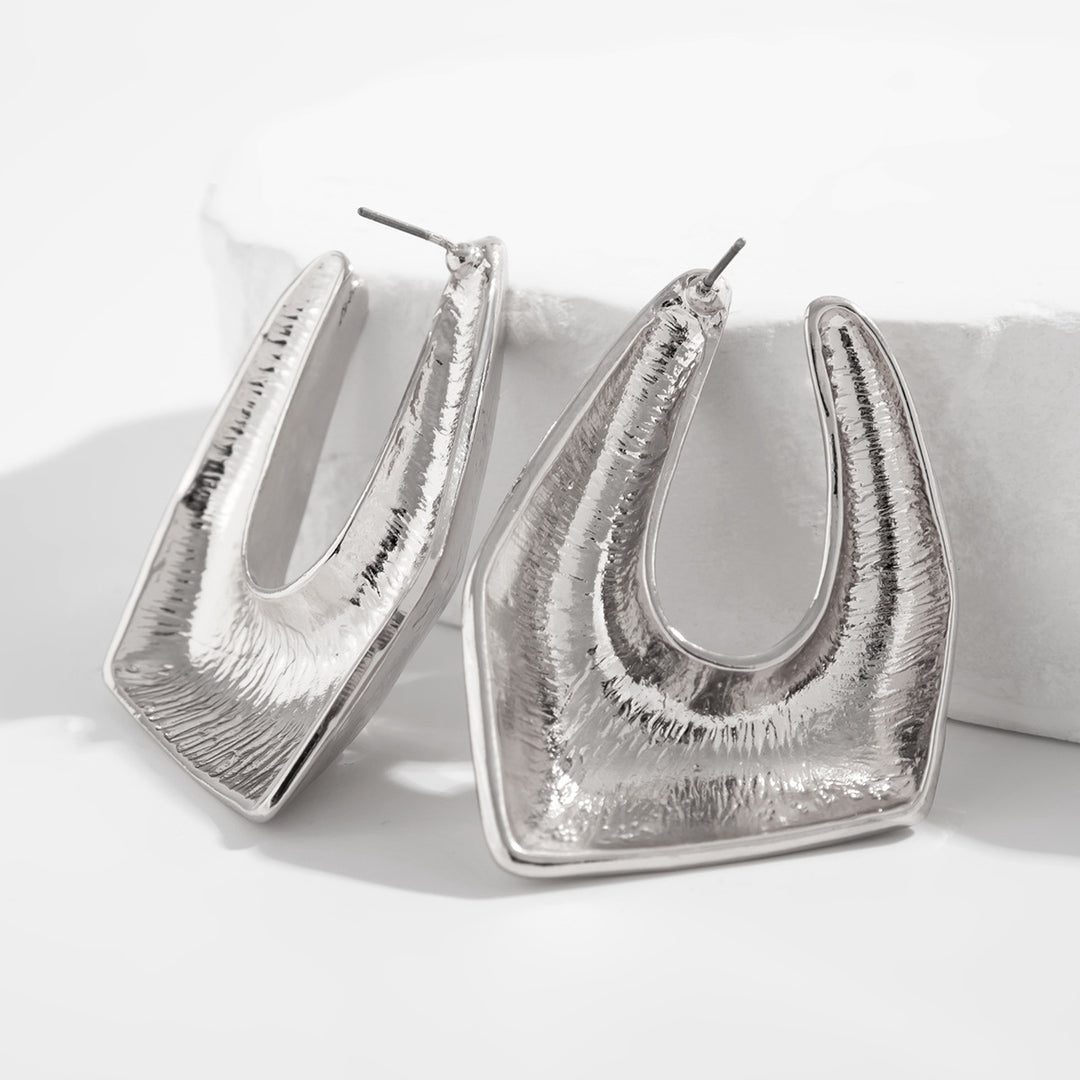 Sculptural open-front geometric earrings - Vanta