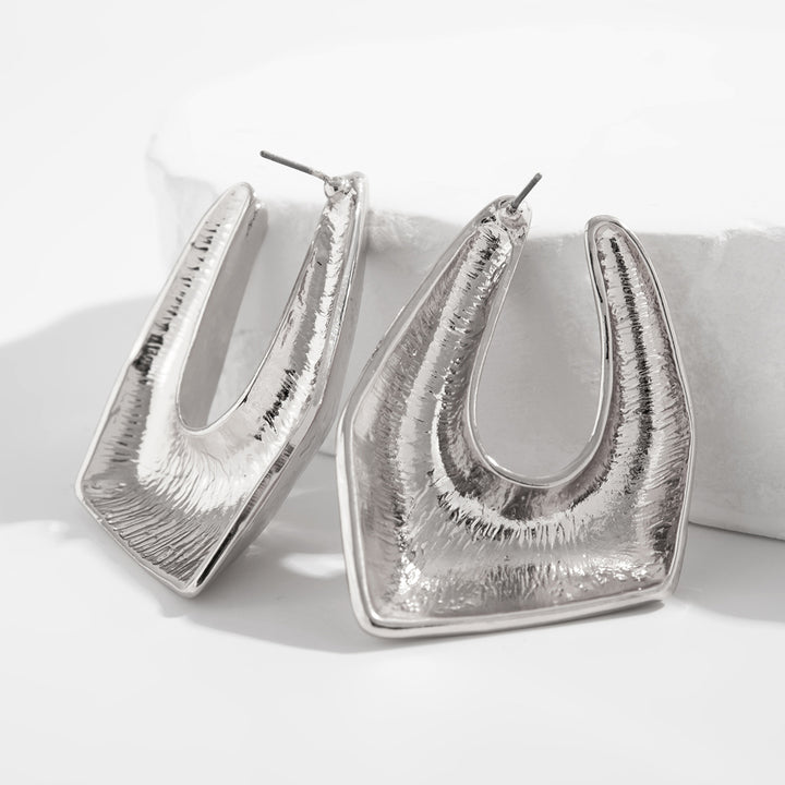 Sculptural open-front geometric earrings - Vanta