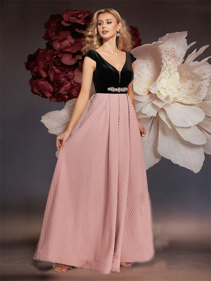 Geplooide top met uitlopende mouwen en maxi-rok set met tailleband – Rosiny 