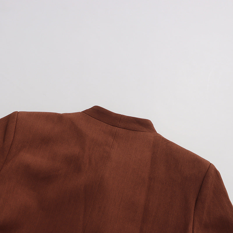 Plissiertes Oberteil mit ausgestellten Ärmeln und Maxirock-Set mit Taillengürtel – Rosiny 