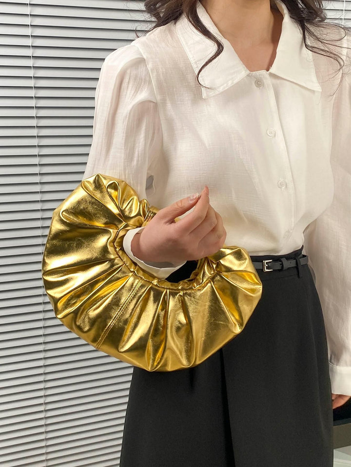 حقيبة بمقبض معدني مكشكش بتصميم دائري – نوفانفي