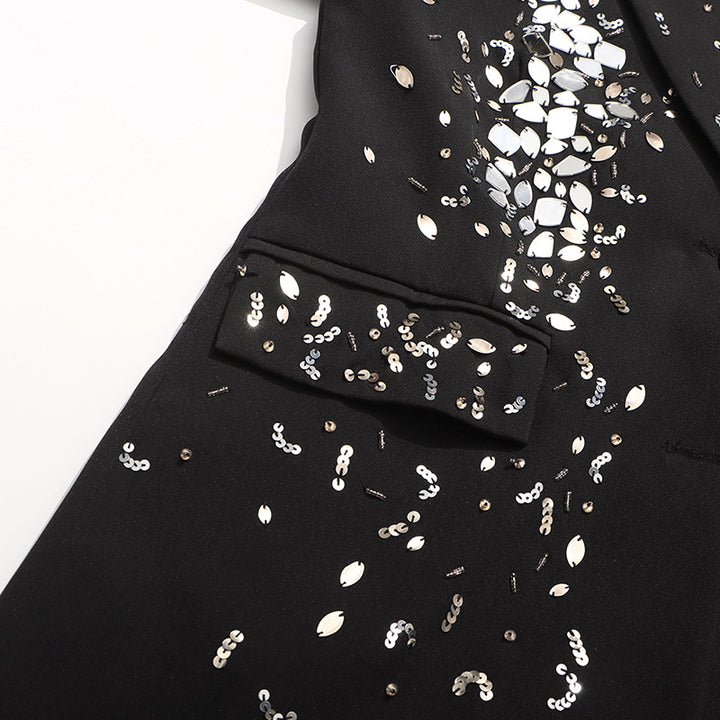 褶皱喇叭袖上衣和高腰裙套装，配腰带 – Rosiny 