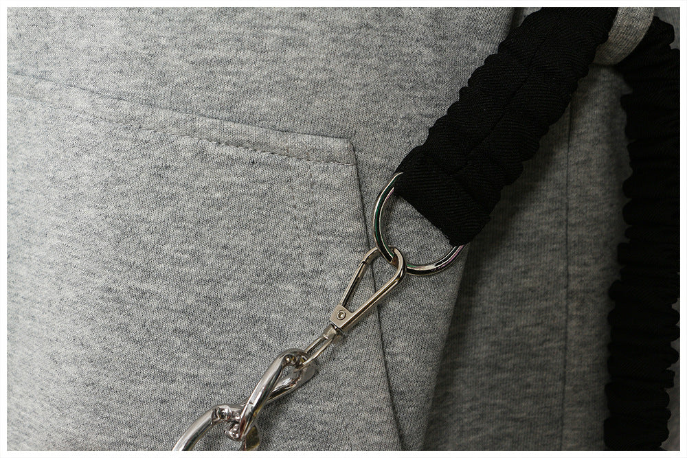 layered hoodie dress with chain belt – URBAN