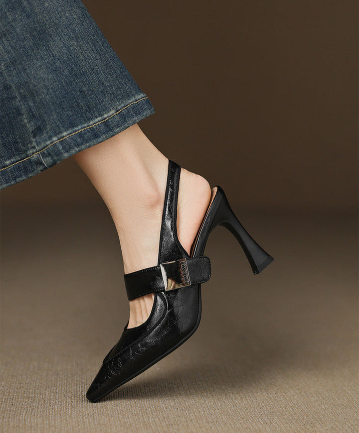 حذاء بكعب مدبب من الأمام وحزام معدني بإبزيم - AURORADLI