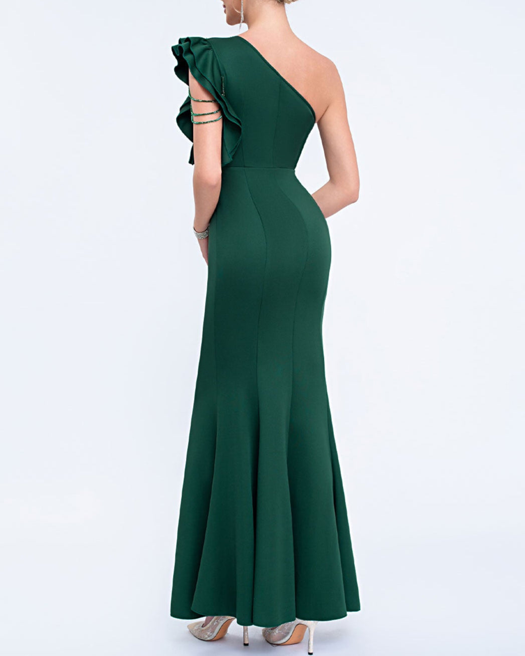 Geplooide top met uitlopende mouwen en maxi-rok set met tailleband – Rosiny 