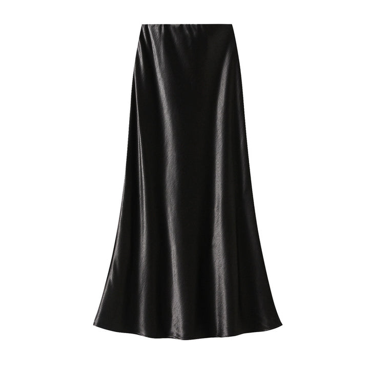 satin A-line midi skirt in icy blue – FROST