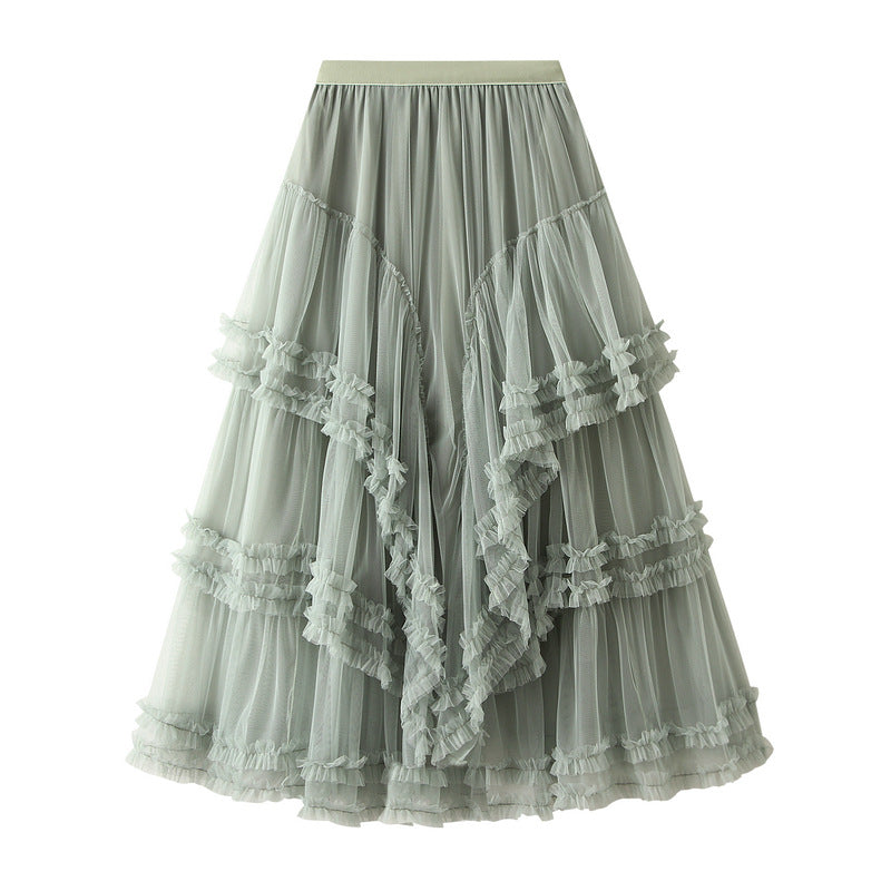 cascading ruffle tulle skirt with tiered drape – SIENNA